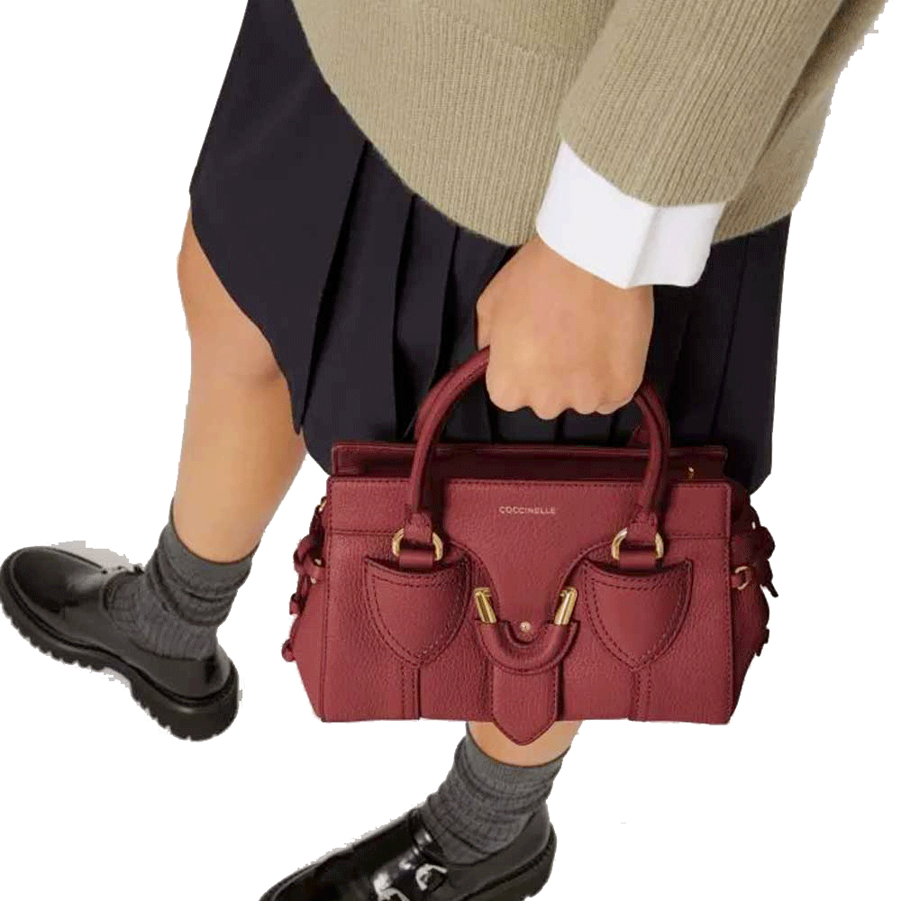 Borsa Donna a Mano COCCINELLE in Pelle Linea York S colore Brandy