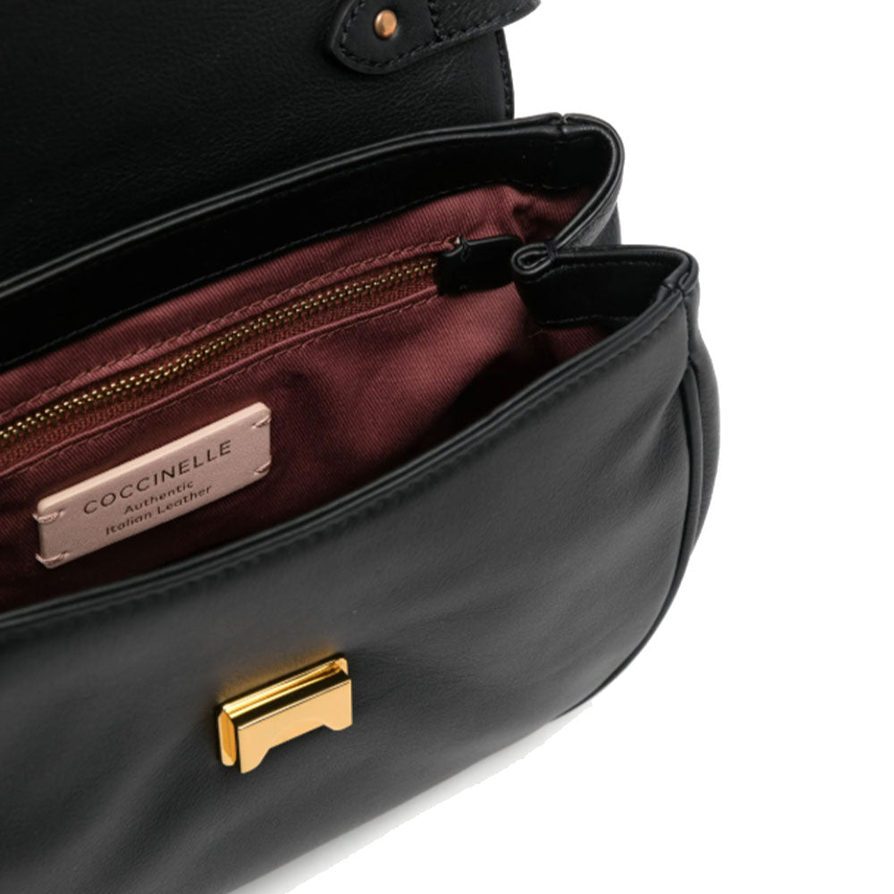 Borsa Donna a Tracolla COCCINELLE in Pelle Liscia Nera linea Blake