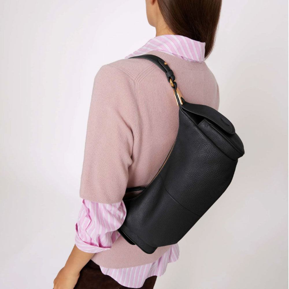Borsa Donna a Spalla COCCINELLE in Pelle Colore Nero linea Campus Large