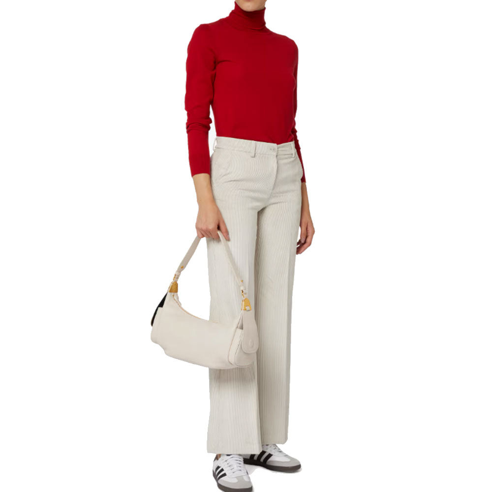 Borsa Donna a Spalla COCCINELLE in Pelle Colore Lambskin White linea Campus Large