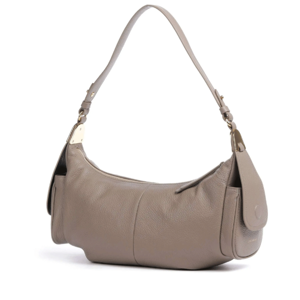 Borsa Donna a Spalla COCCINELLE in Pelle Colore Warm Taupe linea Campus Large