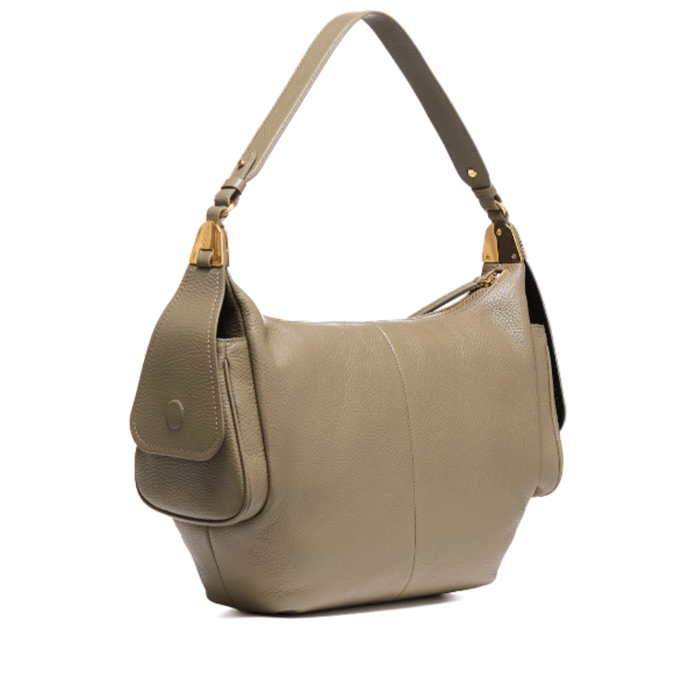 Borsa Donna a Spalla COCCINELLE in Pelle Colore Laurel Green linea Campus