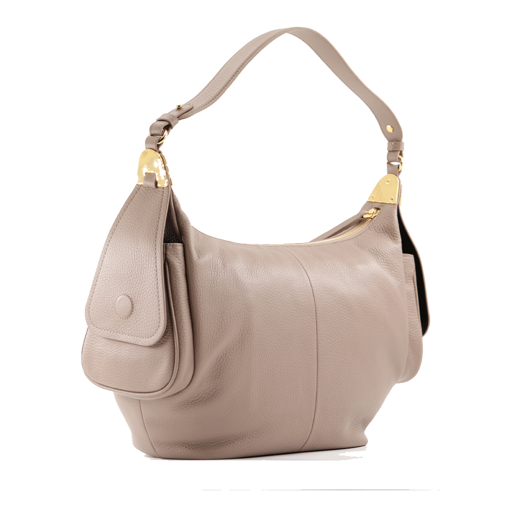 Borsa Donna a Spalla COCCINELLE in Pelle Colore Warm Taupe linea Campus
