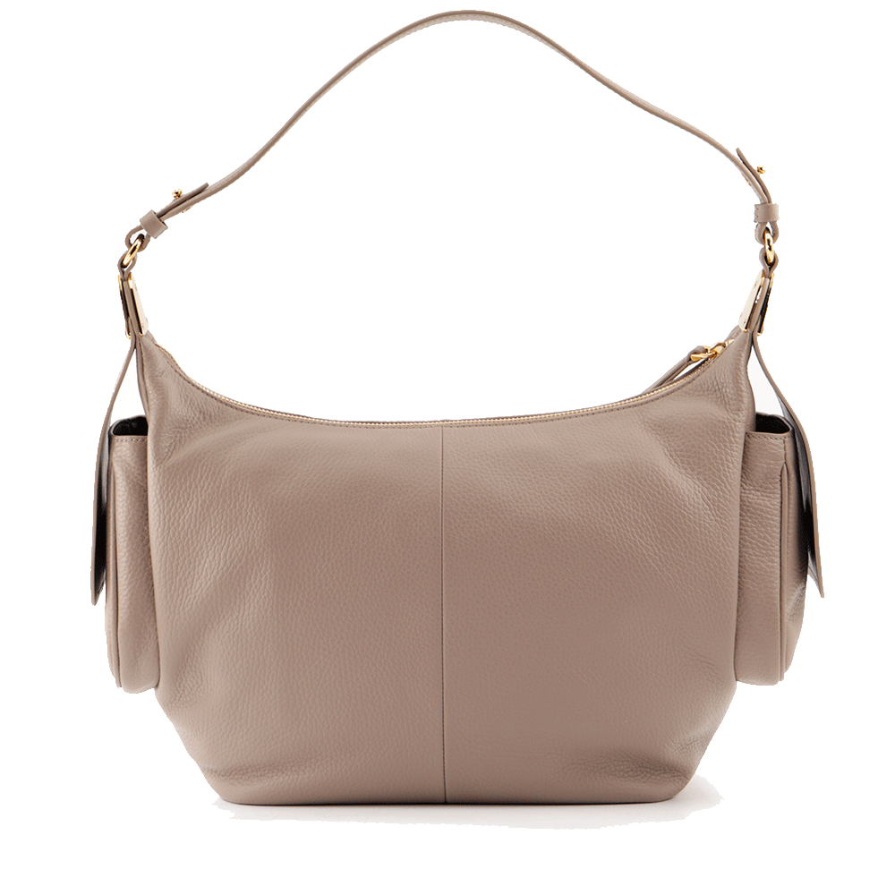 Borsa Donna a Spalla COCCINELLE in Pelle Colore Warm Taupe linea Campus