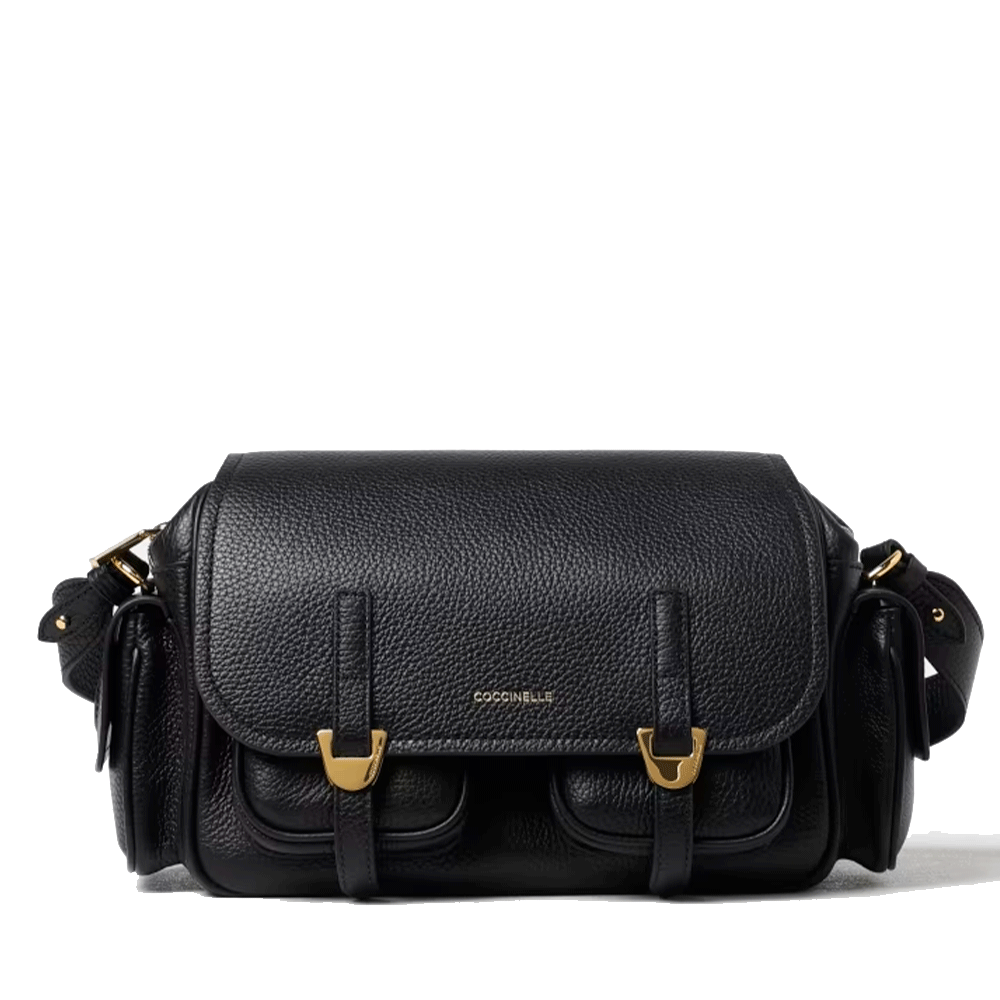 Borsa Donna a Tracolla COCCINELLE in Pelle Colore Nero linea Campus Medium