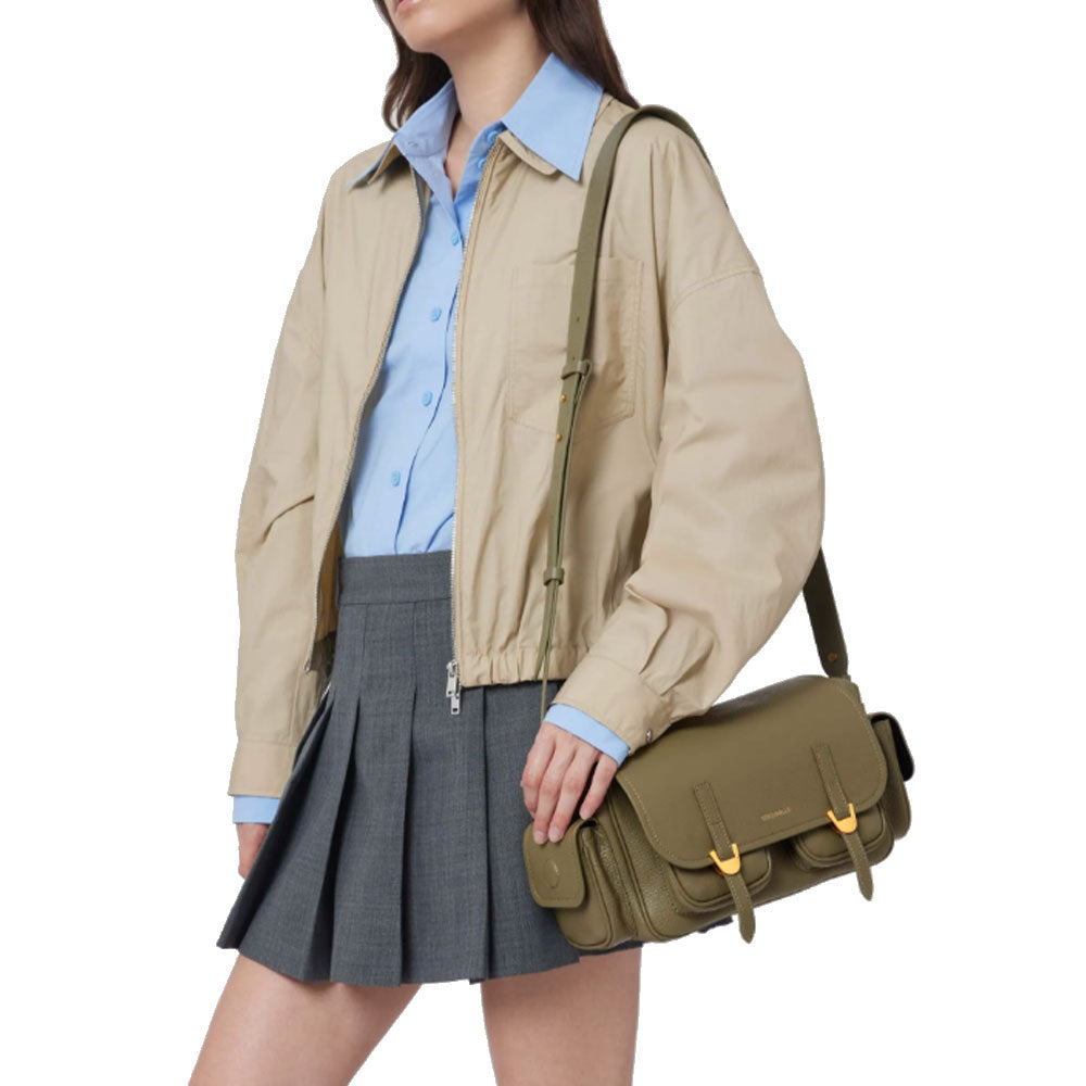 Borsa Donna a Tracolla COCCINELLE in Pelle Colore Laurel Green linea Campus Medium