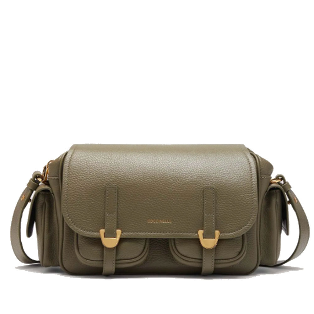 Borsa Donna a Tracolla COCCINELLE in Pelle Colore Laurel Green linea Campus Medium