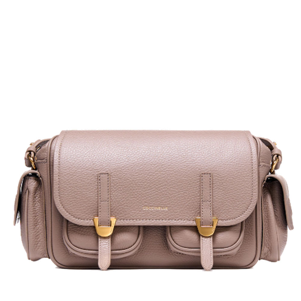 Borsa Donna a Tracolla COCCINELLE in Pelle Colore Warm Taupe linea Campus Medium