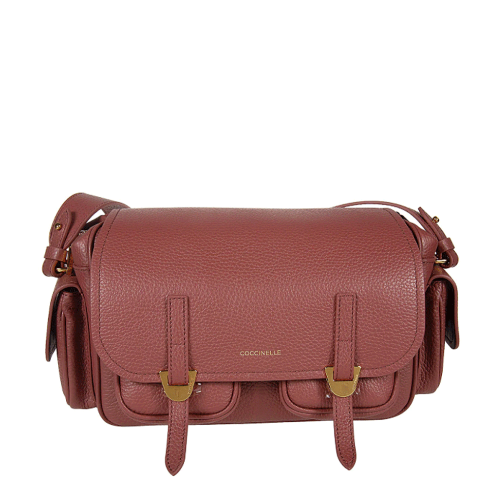 Borsa Donna a Tracolla COCCINELLE in Pelle Colore Brandy linea Campus Medium