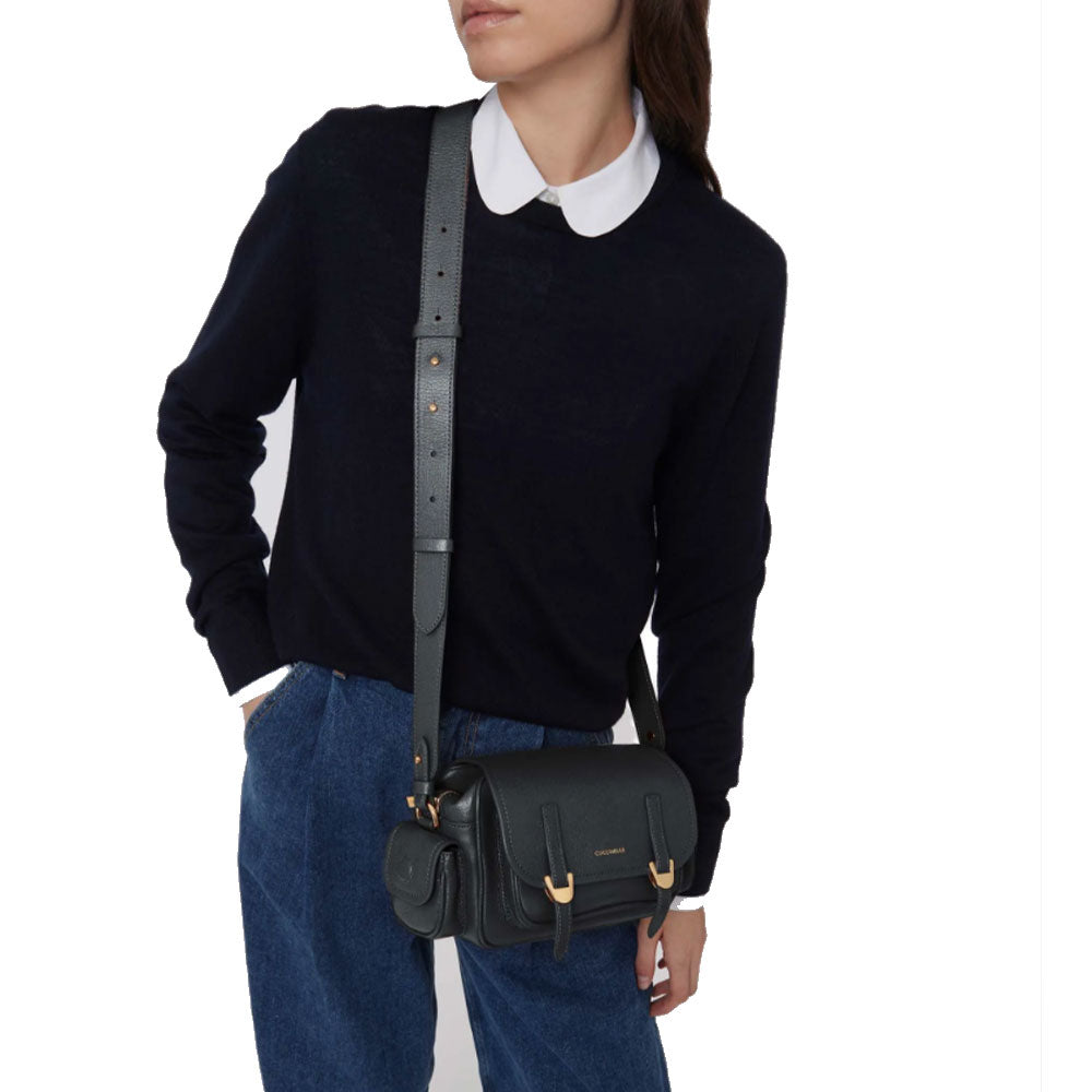 Borsa Donna a Tracolla COCCINELLE in Pelle Colore Nero linea Campus Small