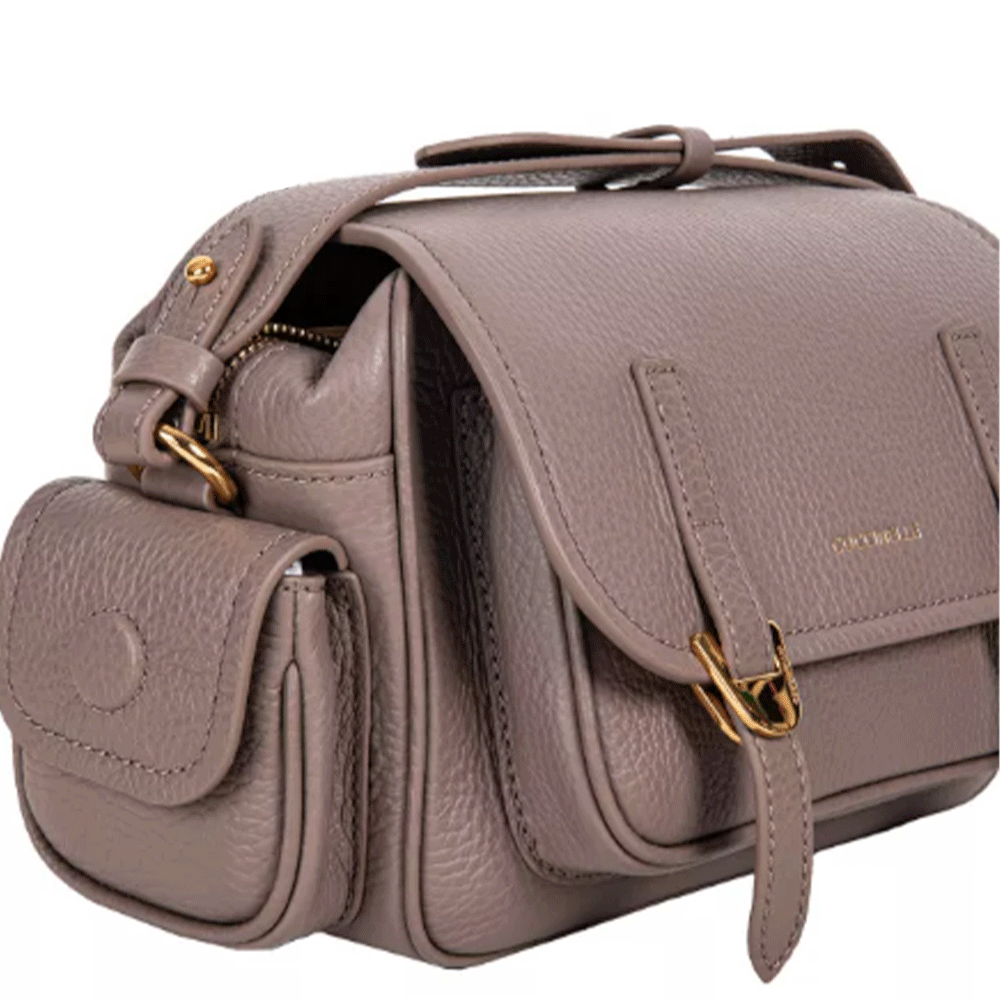 Borsa Donna a Tracolla COCCINELLE in Pelle Colore Warm Taupe linea Campus Small