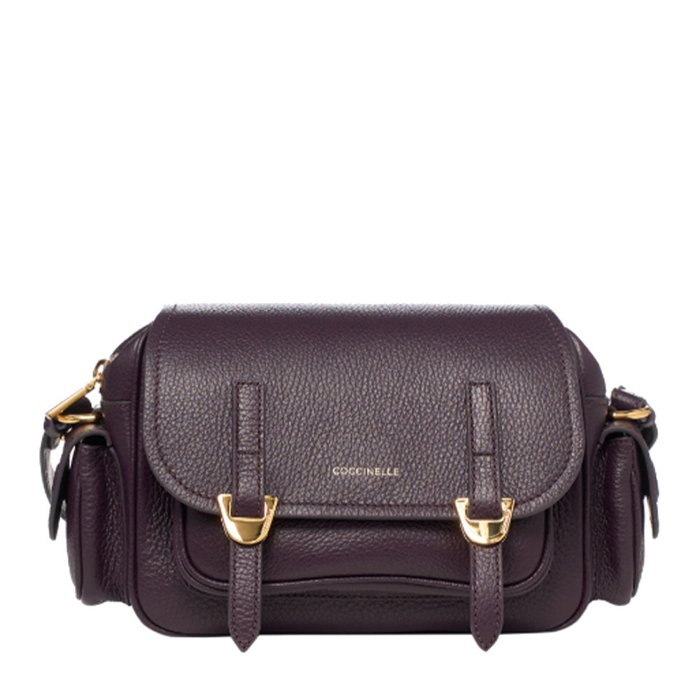 Borsa Donna a Tracolla COCCINELLE in Pelle Colore Prune linea Campus Small
