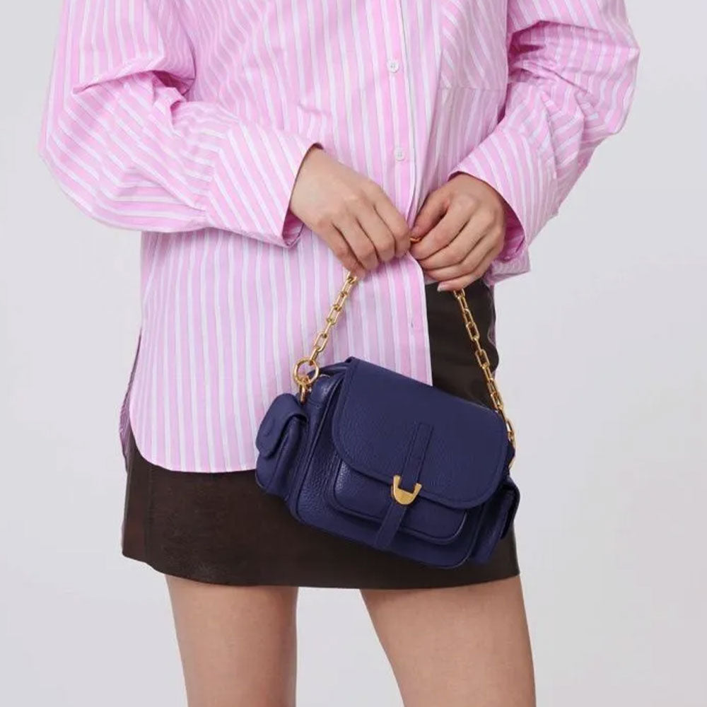 Borsa Donna a Mano COCCINELLE in Pelle Colore Royal Blue linea Campus Mini