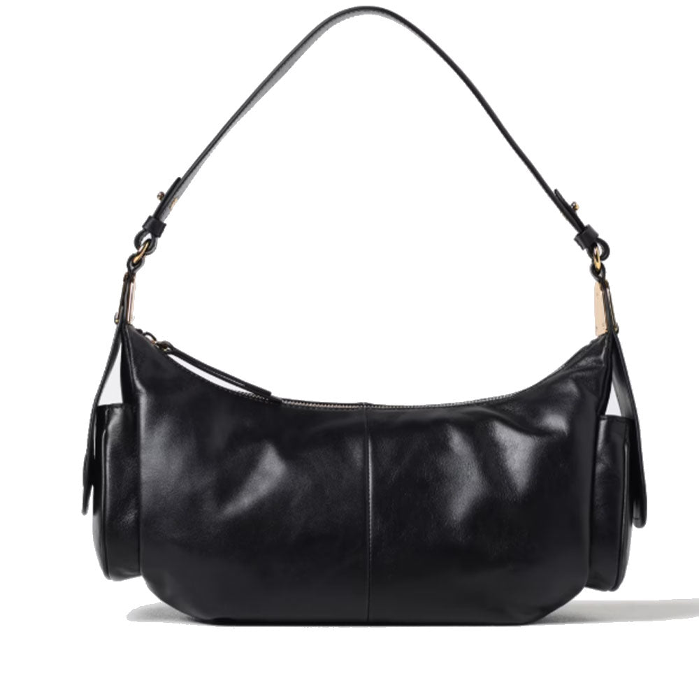 Borsa Donna a Spalla COCCINELLE in Pelle Liscia Nera linea Campus Vintage Large