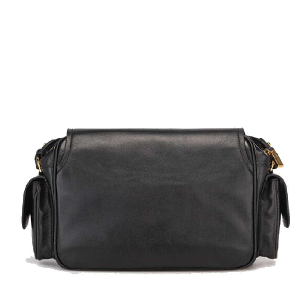 Borsa Donna a Tracolla COCCINELLE in Pelle Liscia Nera linea Campus Vintage Medium