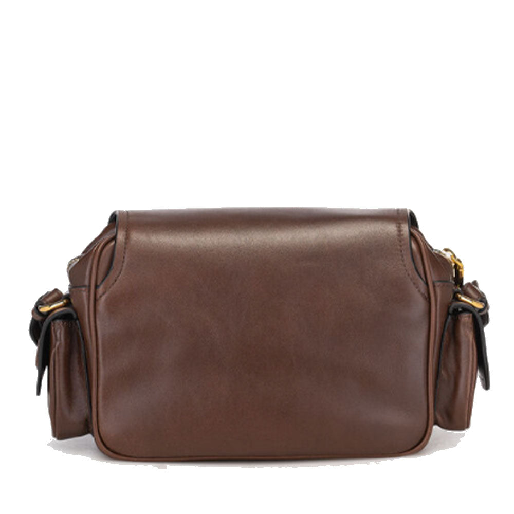 Borsa Donna a Tracolla COCCINELLE in Pelle Liscia Fondant Brown linea Campus Vintage Small