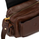 Borsa Donna a Tracolla COCCINELLE in Pelle Liscia Fondant Brown linea Campus Vintage Small
