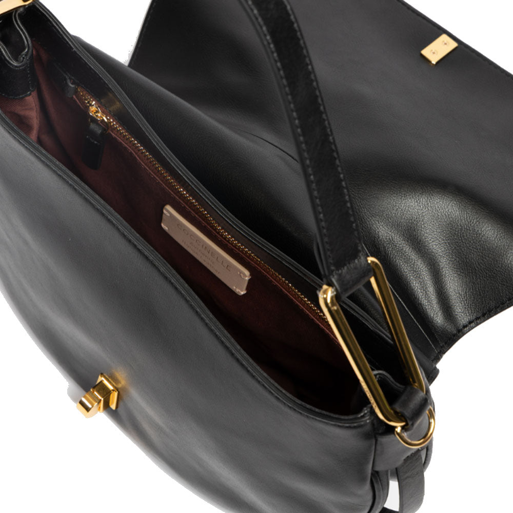 Borsa Donna a Mano COCCINELLE linea Magie Vintage Medium in Pelle Liscia Nera