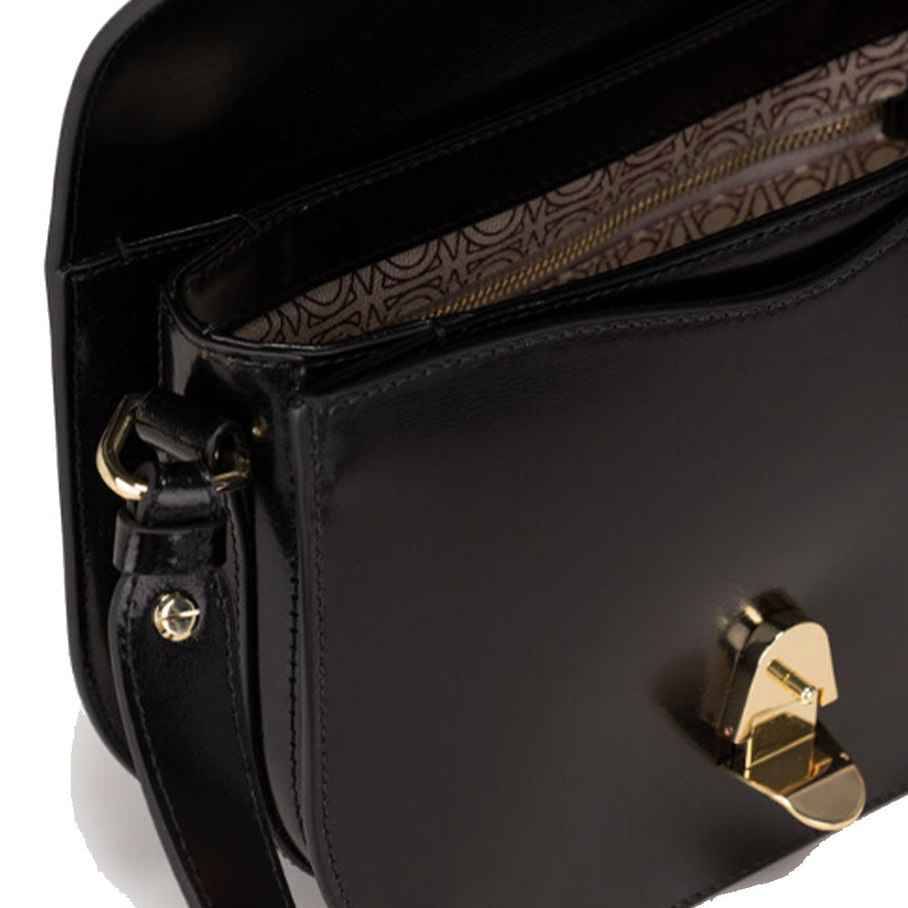 Borsa Donna a Tracolla COCCINELLE in Pelle Liscia Nera linea Dew Small