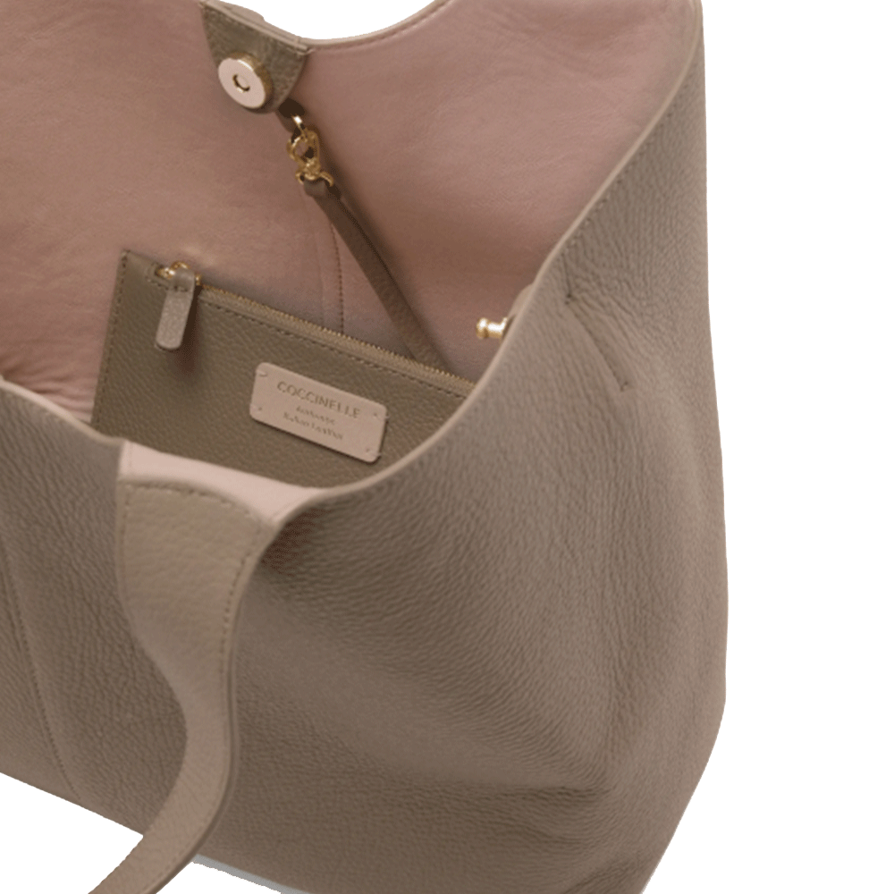 Borsa Donna a Spalla COCCINELLE Linea C-Easy Large Colore Warm Taupe