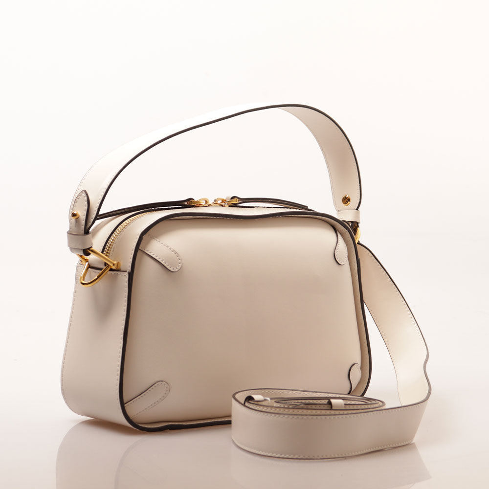 Borsa Donna a Spalla COCCINELLE in Pelle linea Maleta Calf Cocker Colore Blanco