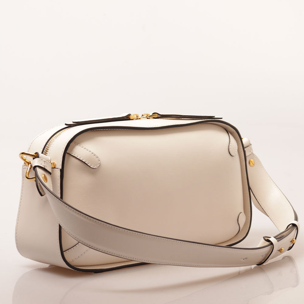 COCCINELLE Damen Handtasche aus Leder Maleta Line Calf Cocker Small Farbe Weiß