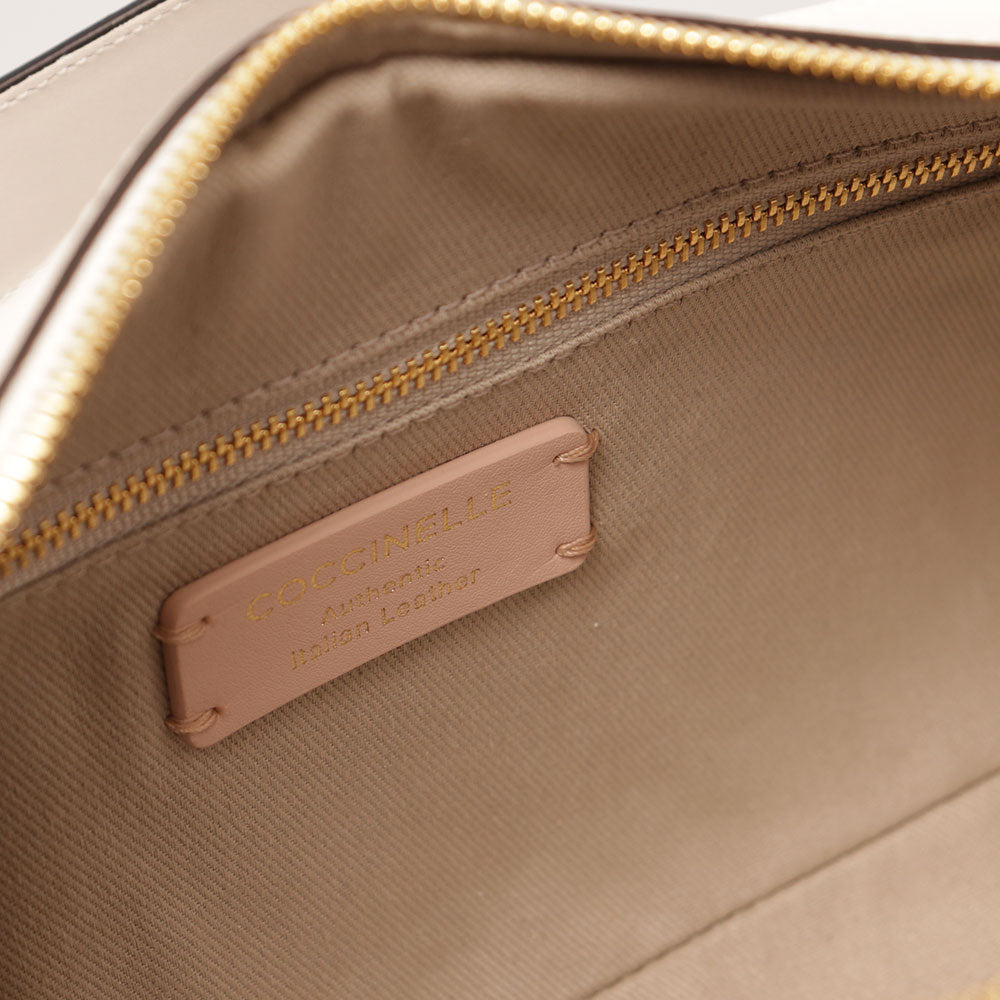 COCCINELLE Damen Handtasche aus Leder Maleta Line Calf Cocker Small Farbe Weiß