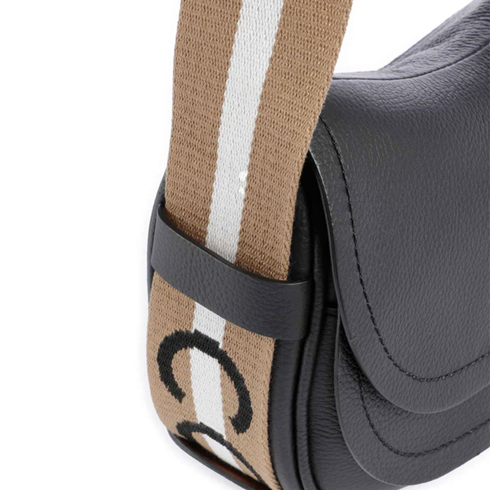 Borsa Donna a Tracolla COCCINELLE in Pelle linea Raquel Colore Noir - Cuir Misura Piccola