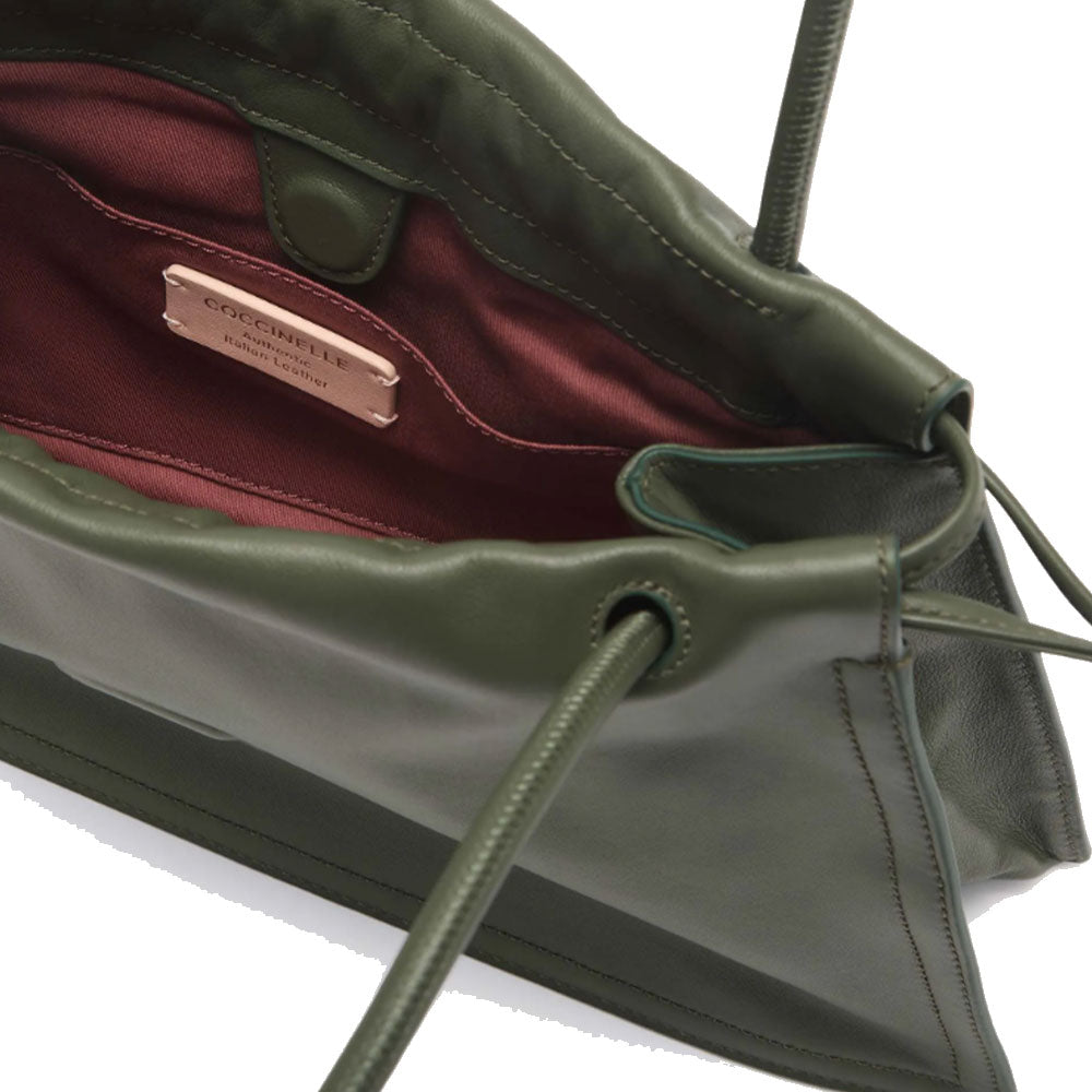 COCCINELLE Damen Umhängetasche aus Leder Dulse Medium Line Algae Color