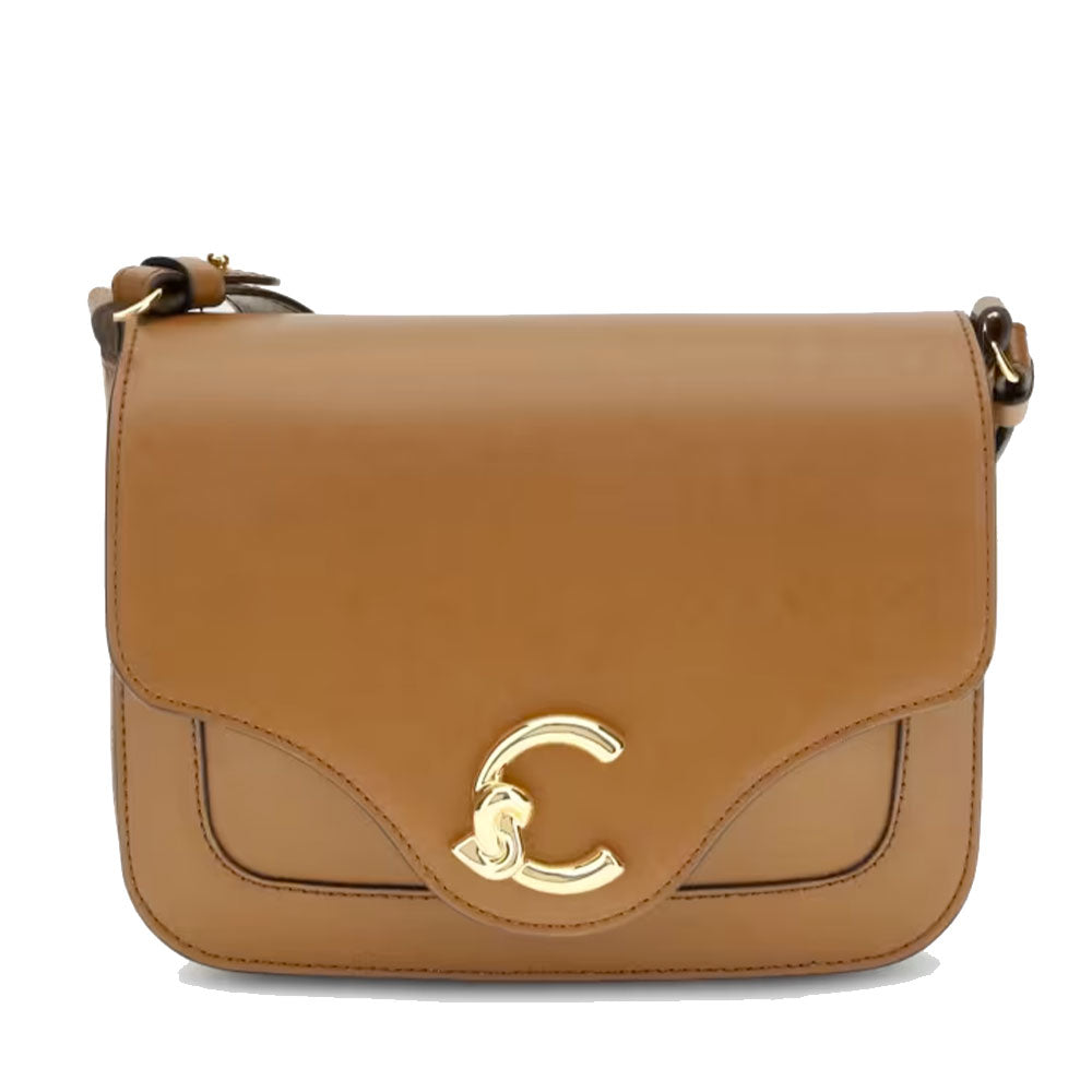 Borsa Donna a Tracolla COCCINELLE in Pelle linea C-Me Calf Cocker Small Colore Cognac