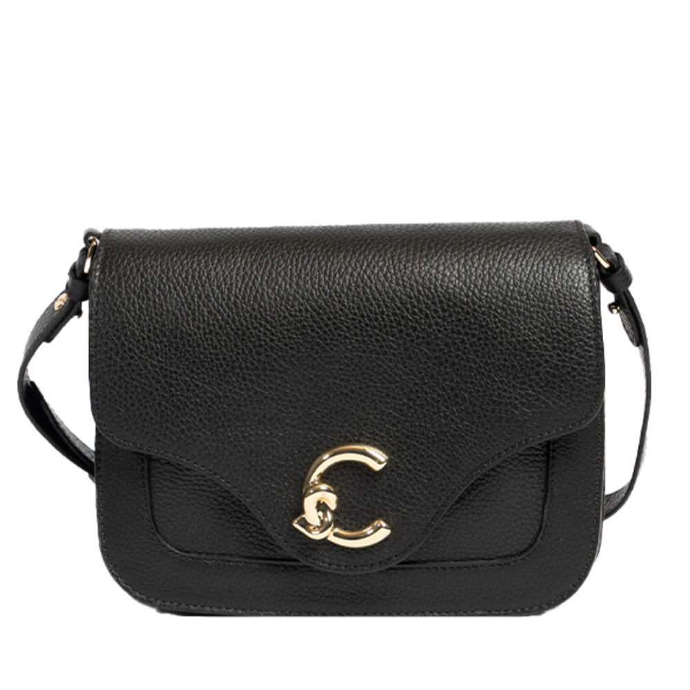 Borsa Donna a Tracolla COCCINELLE in Pelle Martellata linea C-Me Small Colore Nero