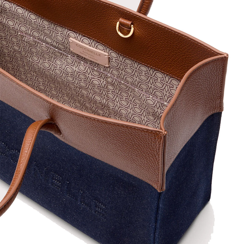 Coccinelle Myrtha Schultertasche Damen Denim - Cognac