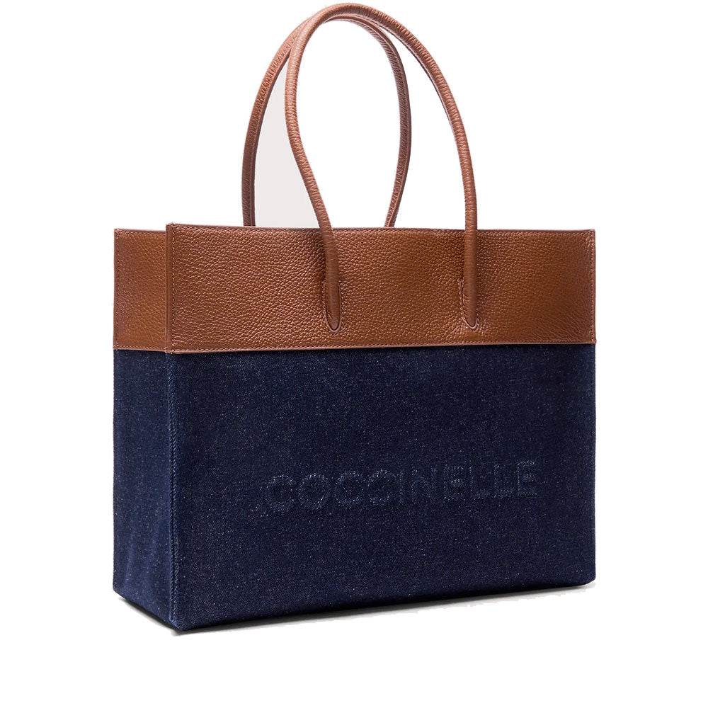 Coccinelle Myrtha Schultertasche Damen Denim - Cognac