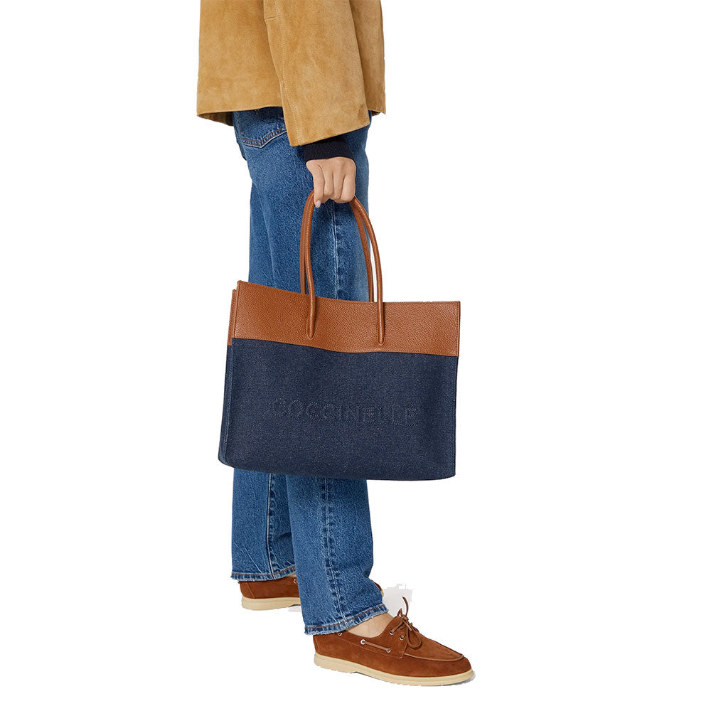 Coccinelle Myrtha Schultertasche Damen Denim - Cognac