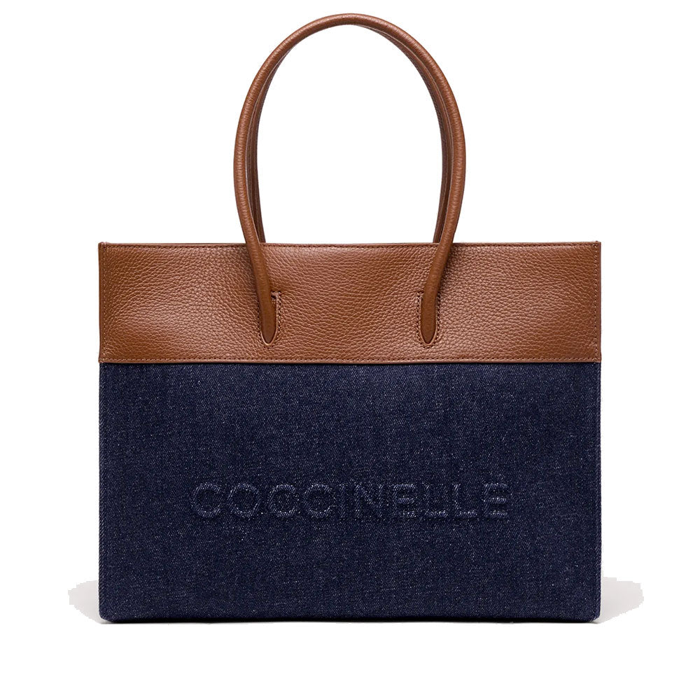 Coccinelle Myrtha Schultertasche Damen Denim - Cognac
