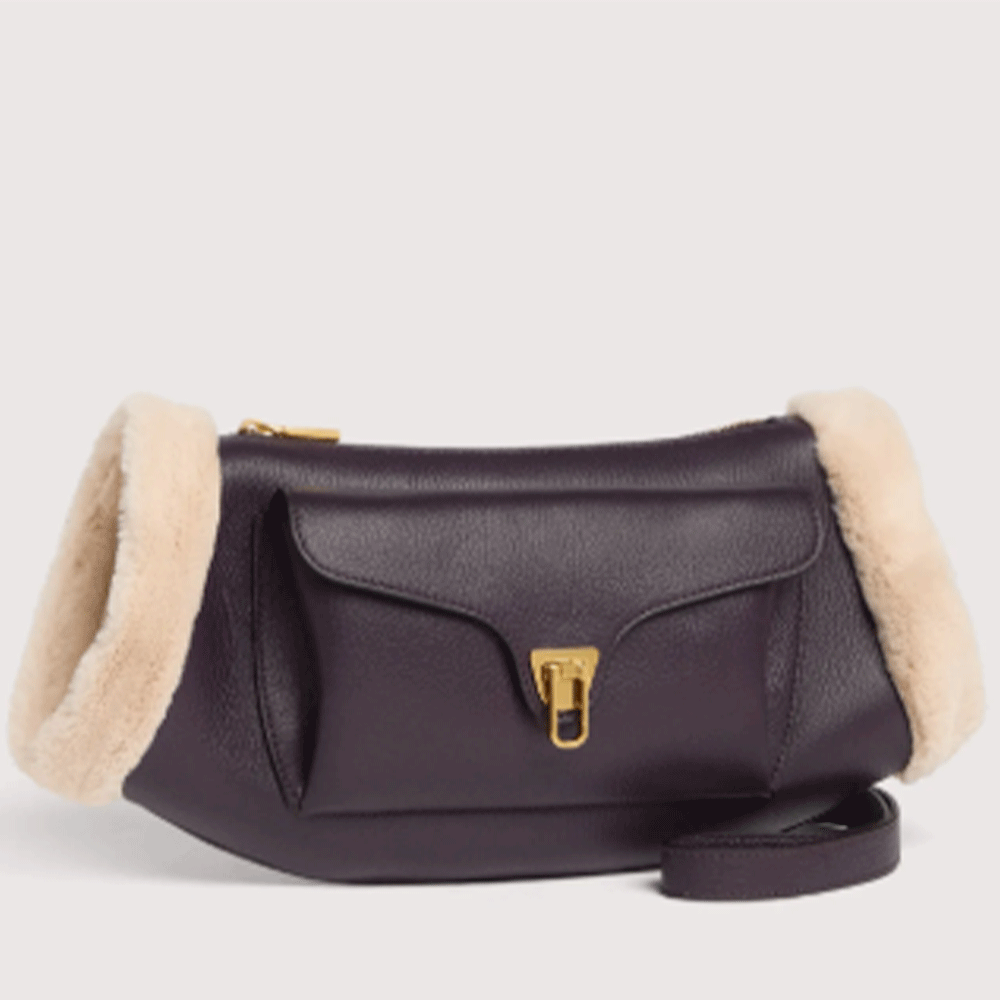 Borsa Donna a Tracolla COCCINELLE in Pelle linea Beat Artic Colore Prune - Natural