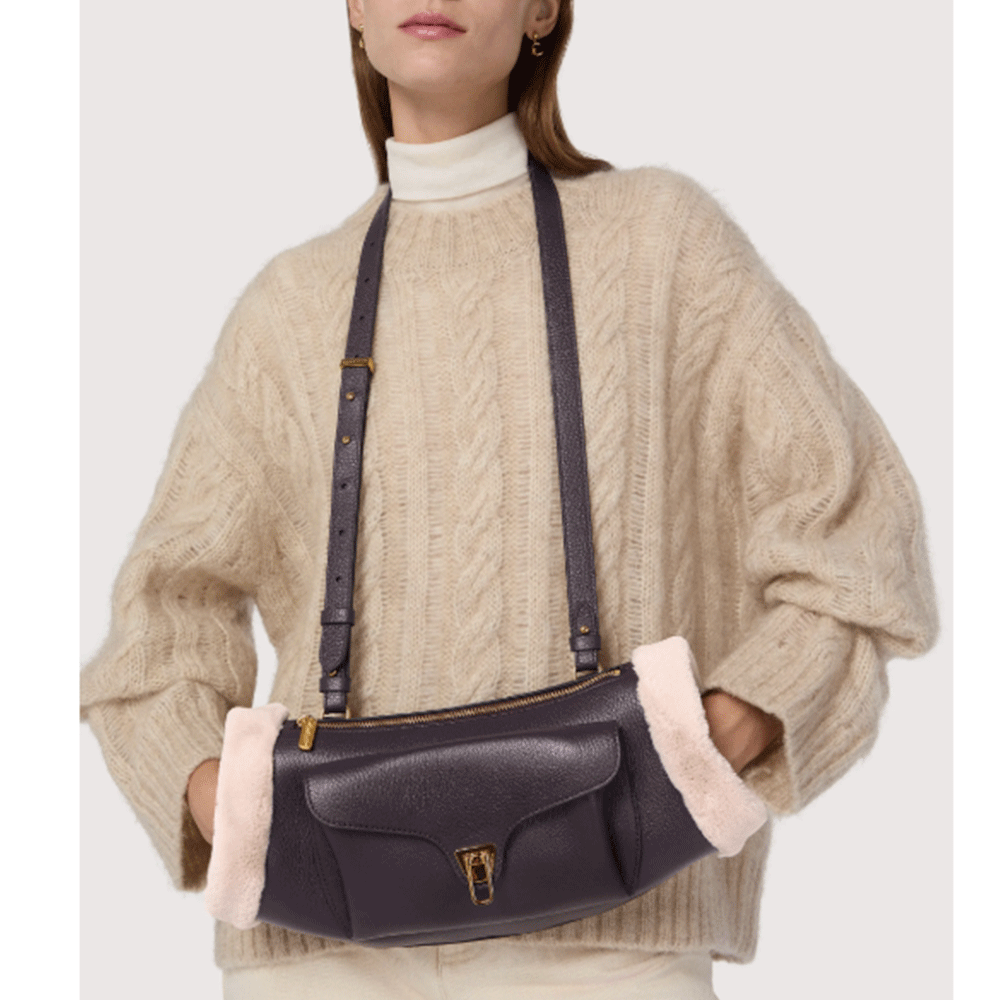 Borsa Donna a Tracolla COCCINELLE in Pelle linea Beat Artic Colore Cognac - Natural
