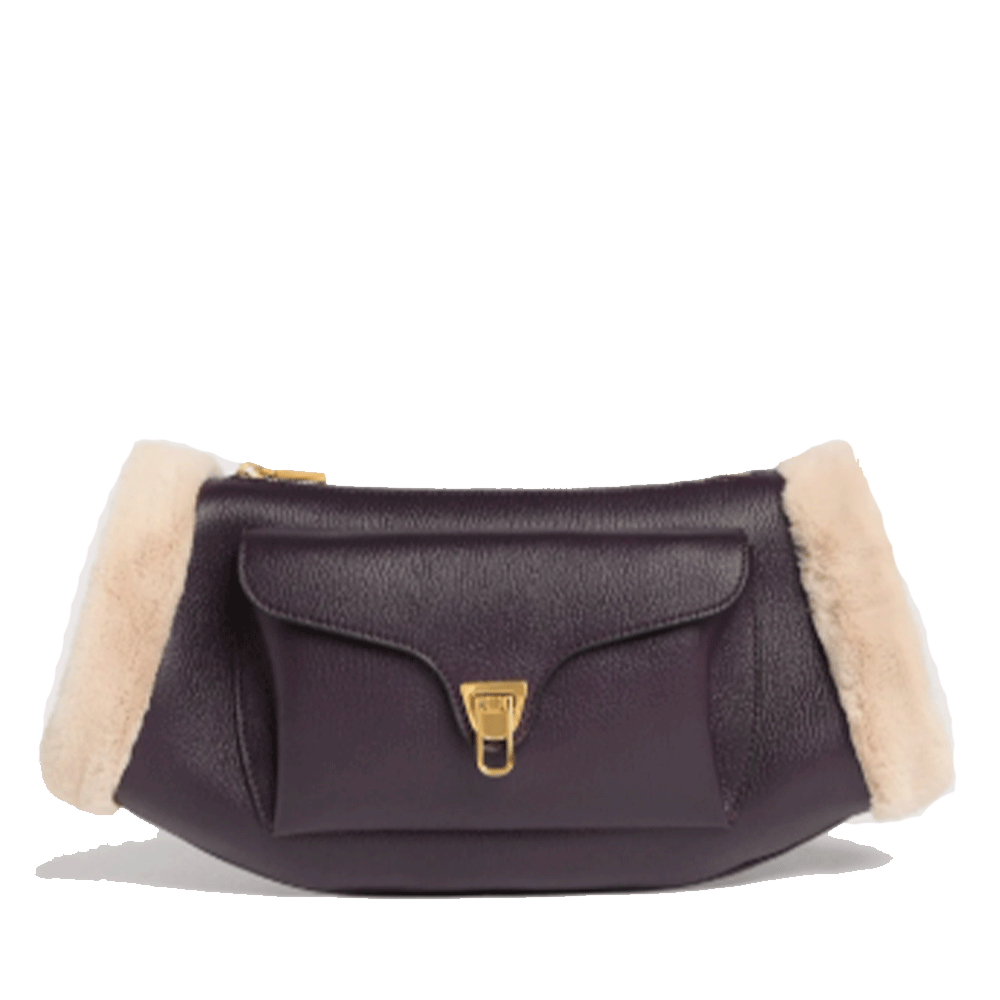 Borsa Donna a Tracolla COCCINELLE in Pelle linea Beat Artic Colore Prune - Natural