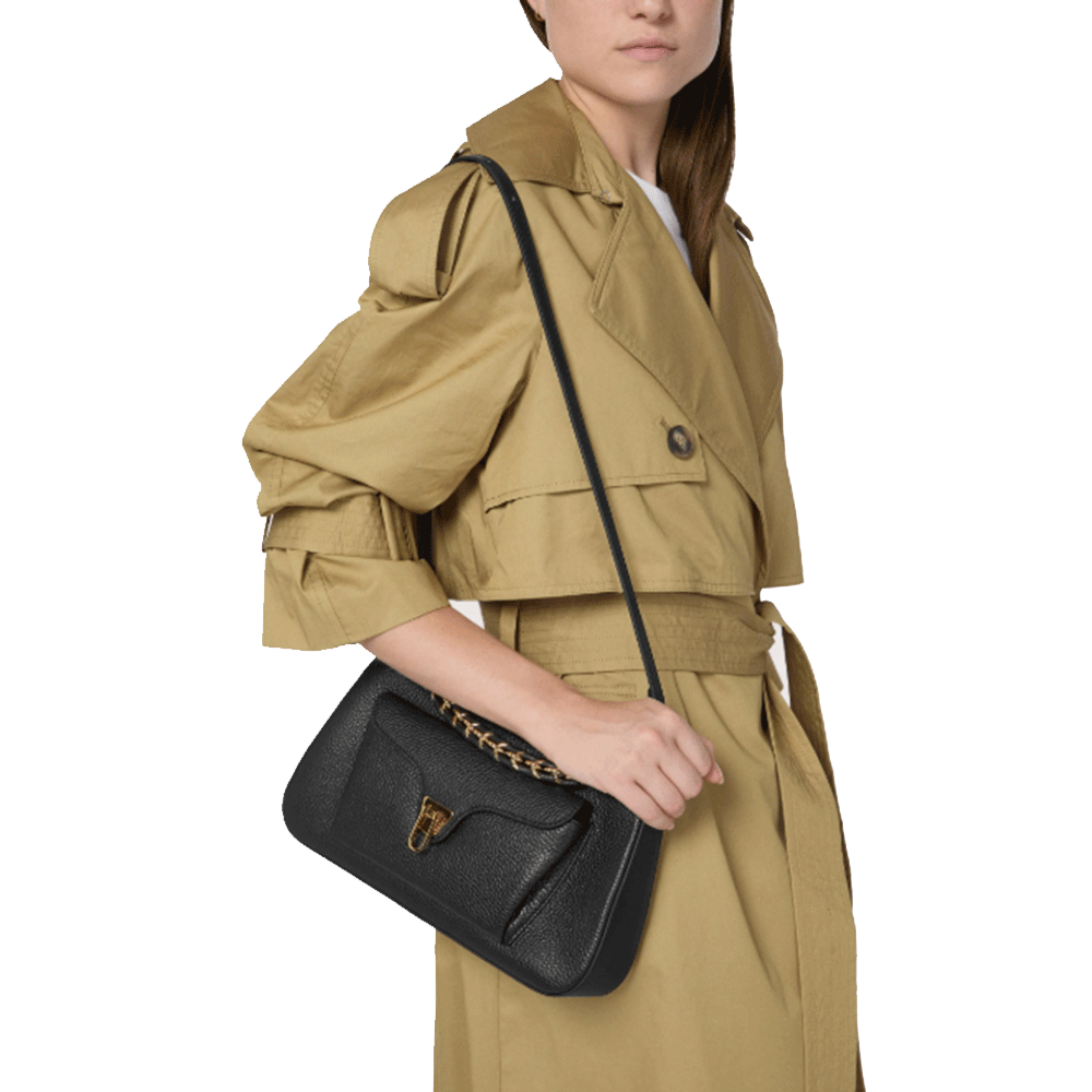Damen-Henkeltasche COCCINELLE aus Leder Modell Beat Generation Medium in Perlmutt