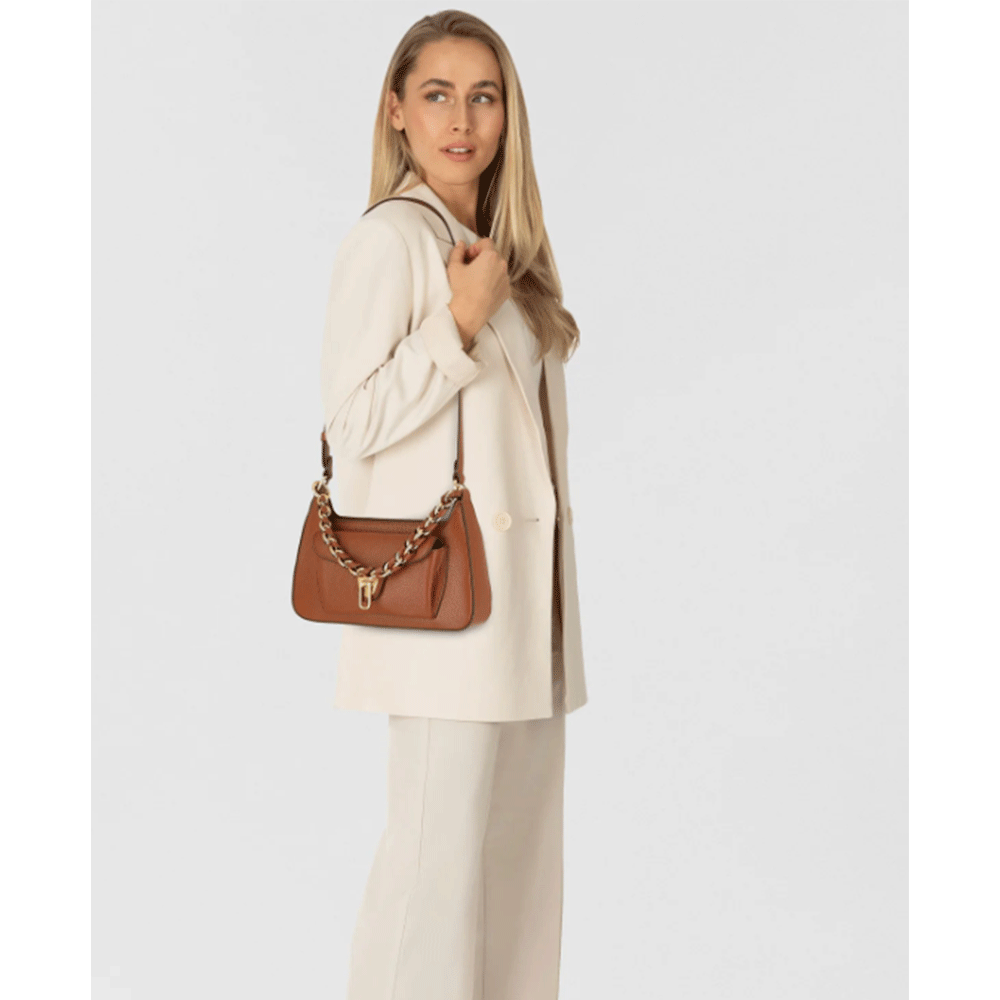 Borsa Donna a Spalla COCCINELLE in Pelle linea Beat Generation Small Colore Cognac