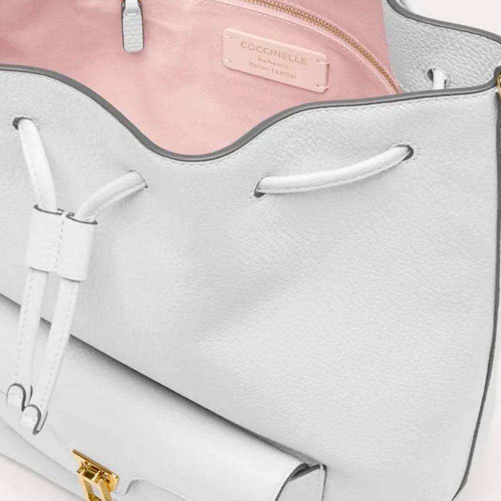 Borsa Donna a Spalla COCCINELLE in Pelle linea Beat Generation Medium Colore Snow