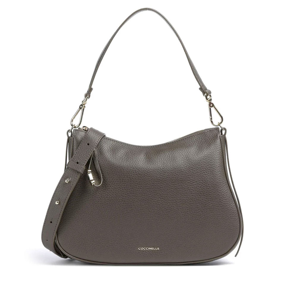 COCCINELLE Women's Shoulder Bag in Leather, Nory Small line, Mud color