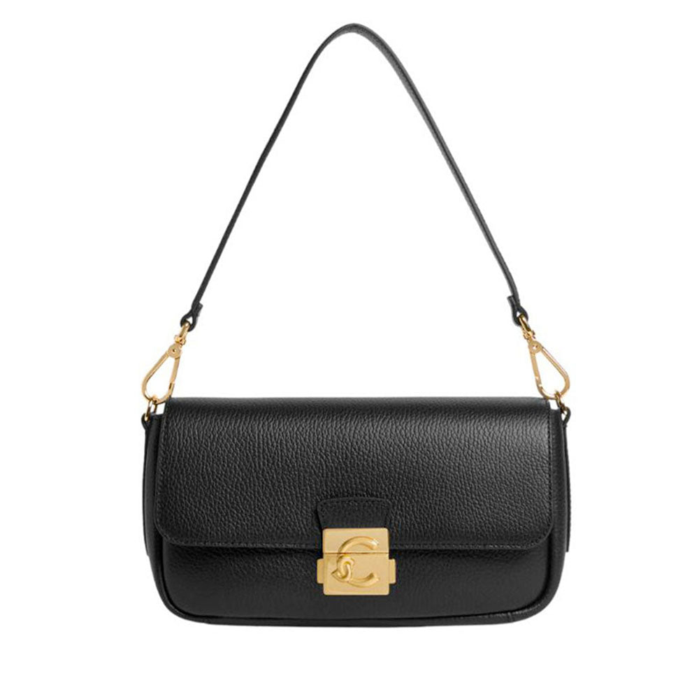 Borsa Donna a Spalla COCCINELLE in Pelle Martellata linea C-Me Colore Nero