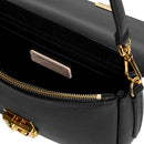 Damen-Schultertasche COCCINELLE aus genarbtem Leder Modell C-Me in Schwarz