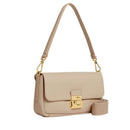 Damen-Schultertasche COCCINELLE aus genarbtem Leder Modell C-Me in Sandshell