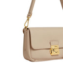 Damen-Schultertasche COCCINELLE aus genarbtem Leder Modell C-Me in Sandshell