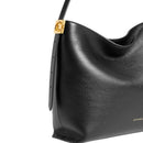 Women's Black Grained Leather Hobo Shoulder Bag COCCINELLE C-Me