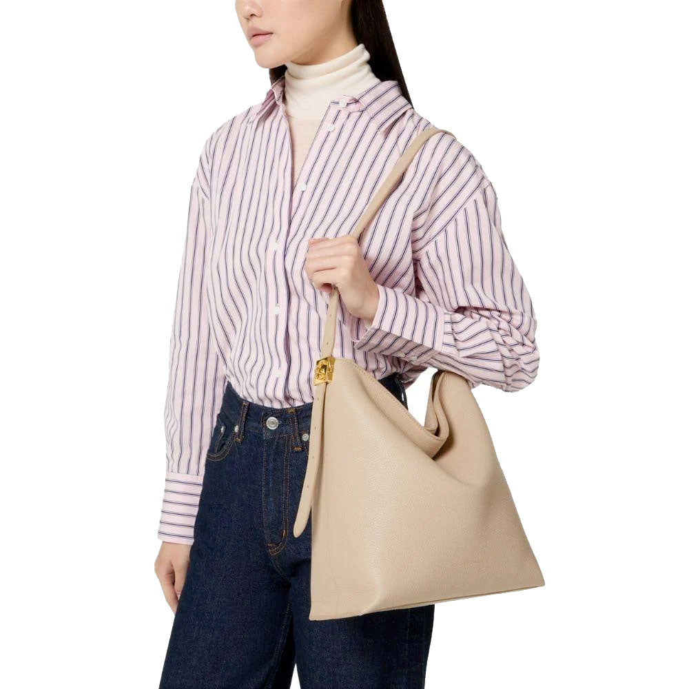 Borsa Donna Hobo a Spalla COCCINELLE in Pelle Martellata linea C-Me Colore Berry