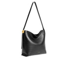Women's Black Grained Leather Hobo Shoulder Bag COCCINELLE C-Me