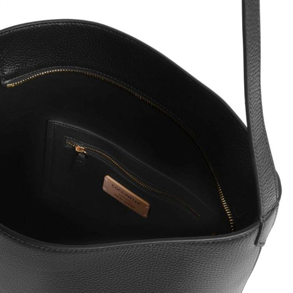 Borsa Donna Hobo a Spalla COCCINELLE in Pelle Martellata linea C-Me Colore Berry
